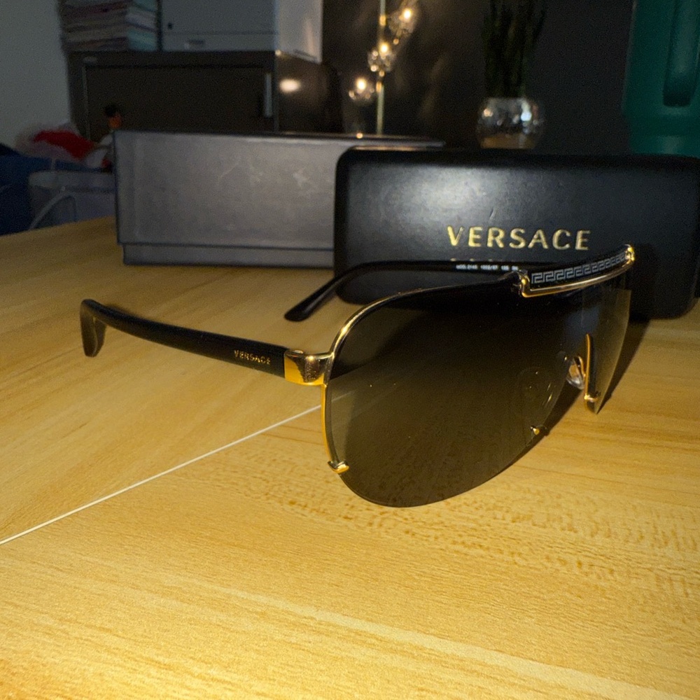 Versace Black and Gold Sunglasses